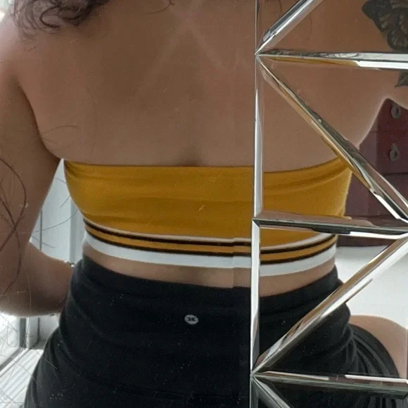 Akira Yellow and Black Side Zip Tube Top Size Medium - Picture 7 of 8